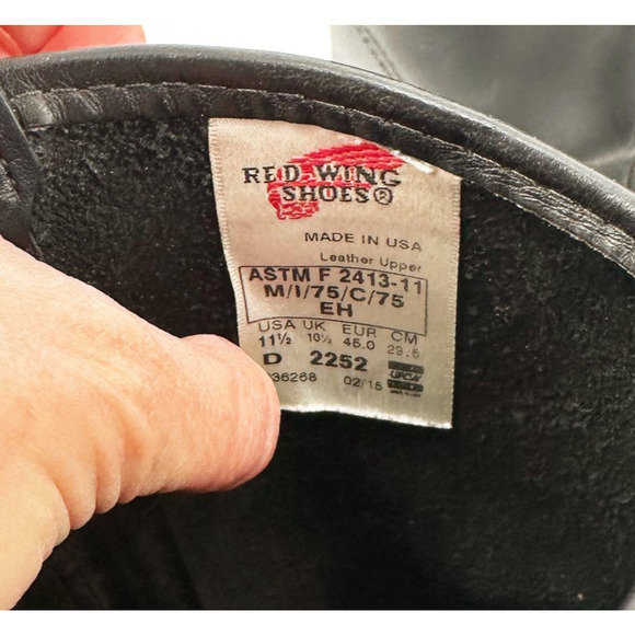 Red Wings Pecos Men Leather Motorcycle Work Boots Size 11.5 Steel Toe Safety USA - Picture 8 of 10